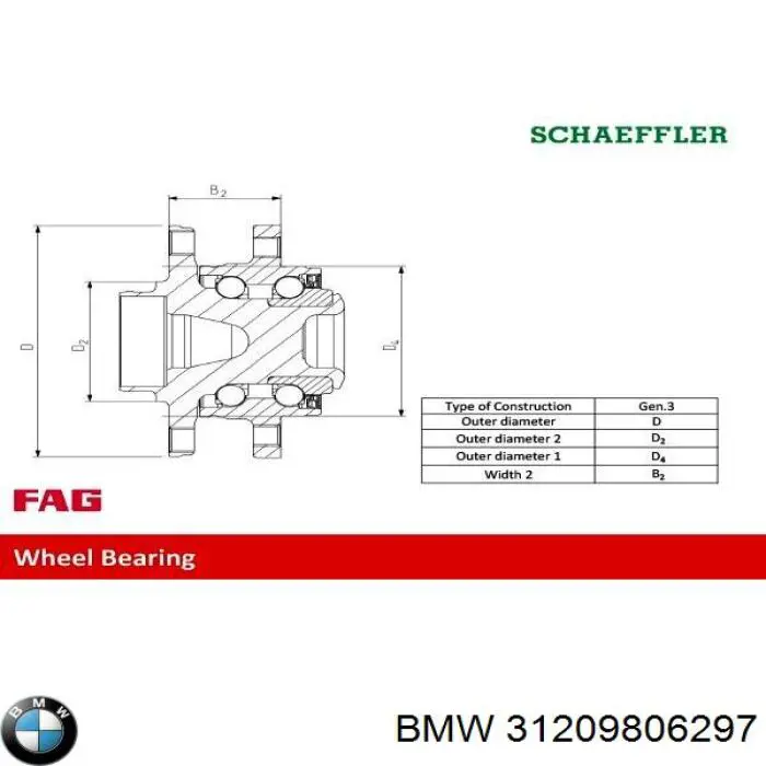 31209806297 BMW cubo de rueda delantero