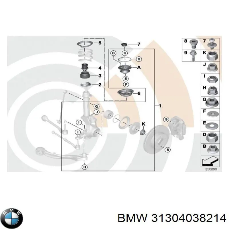 31304038214 BMW almohadilla de tope, suspensión delantera