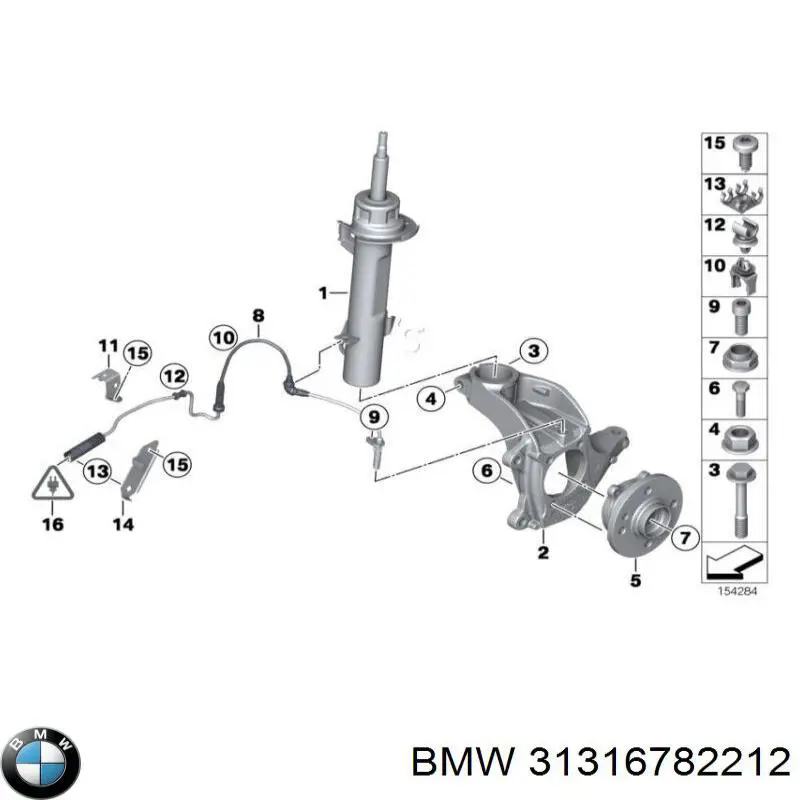 31316782212 BMW amortiguador delantero derecho