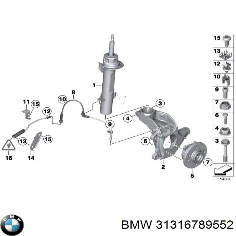 31316789552 BMW amortiguador delantero derecho