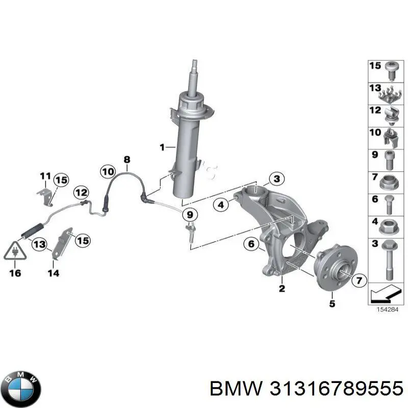 31316789555 BMW amortiguador delantero izquierdo