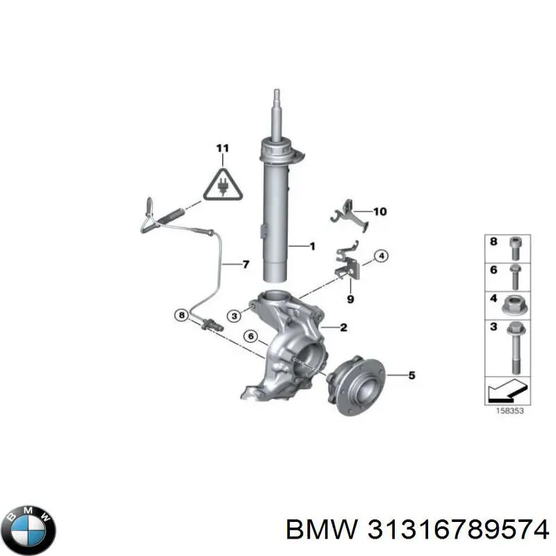 31316789574 BMW amortiguador delantero derecho