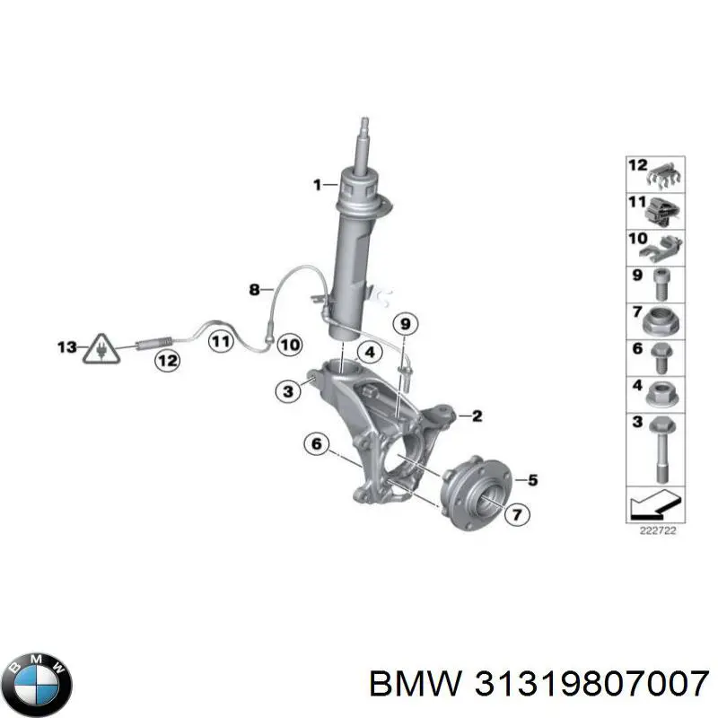 31319807007 BMW amortiguador delantero izquierdo