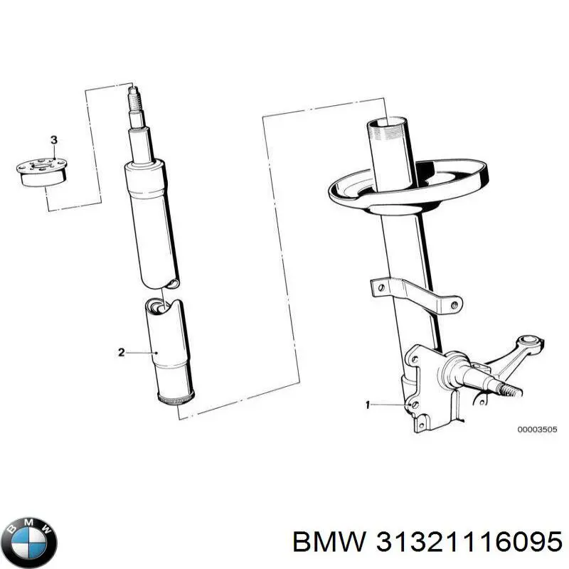 31 32 1 116 095 BMW amortiguador delantero derecho