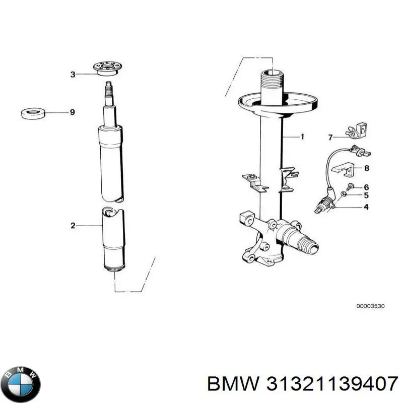 31321139407 BMW amortiguador delantero