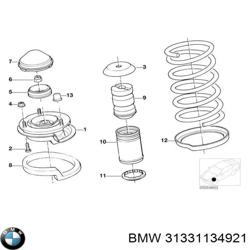 31331134921 BMW almohadilla de tope, suspensión delantera