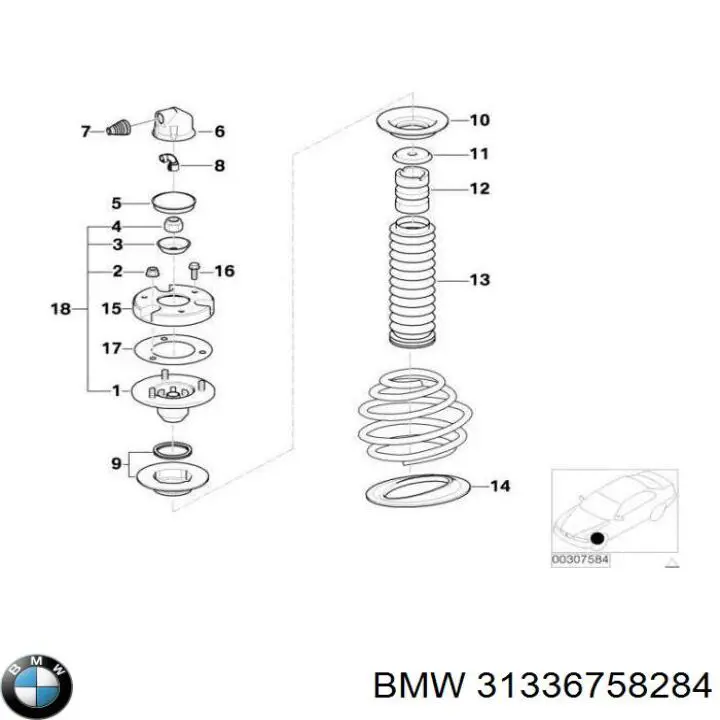 31336758284 BMW almohadilla de tope, suspensión delantera