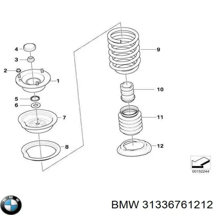 31336761212 BMW muelle de suspensión eje delantero