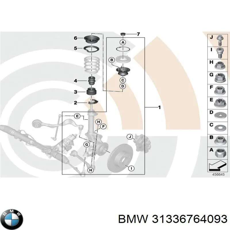  Placa De Metal Superior Delantera De El Resorte / Caja De Muelle para BMW X1 E84