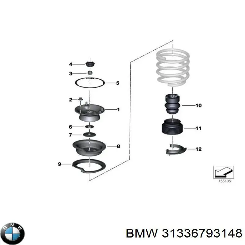 31336793148 BMW almohadilla de tope, suspensión delantera