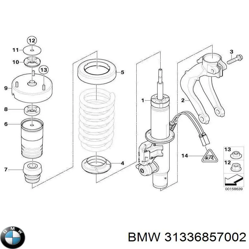 31336857002 BMW caja de muelle, eje trasero, inferior