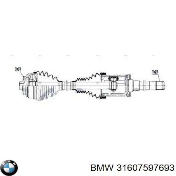 31607597693 BMW árbol de transmisión delantero izquierdo