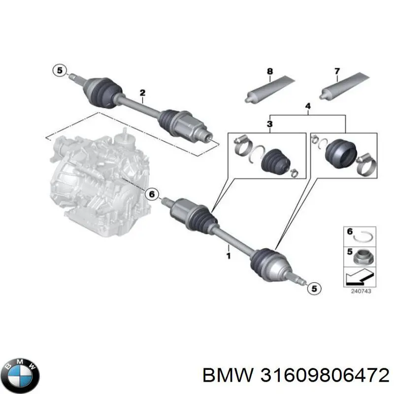  Árbol de transmisión delantero derecho para MINI COUNTRYMAN R60