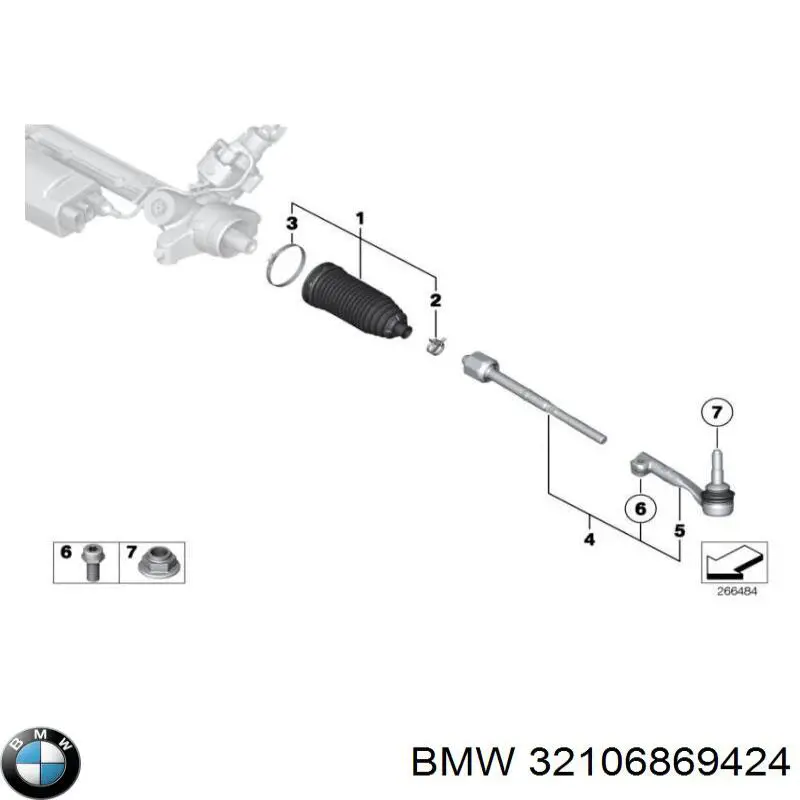 32106869424 BMW rótula barra de acoplamiento exterior