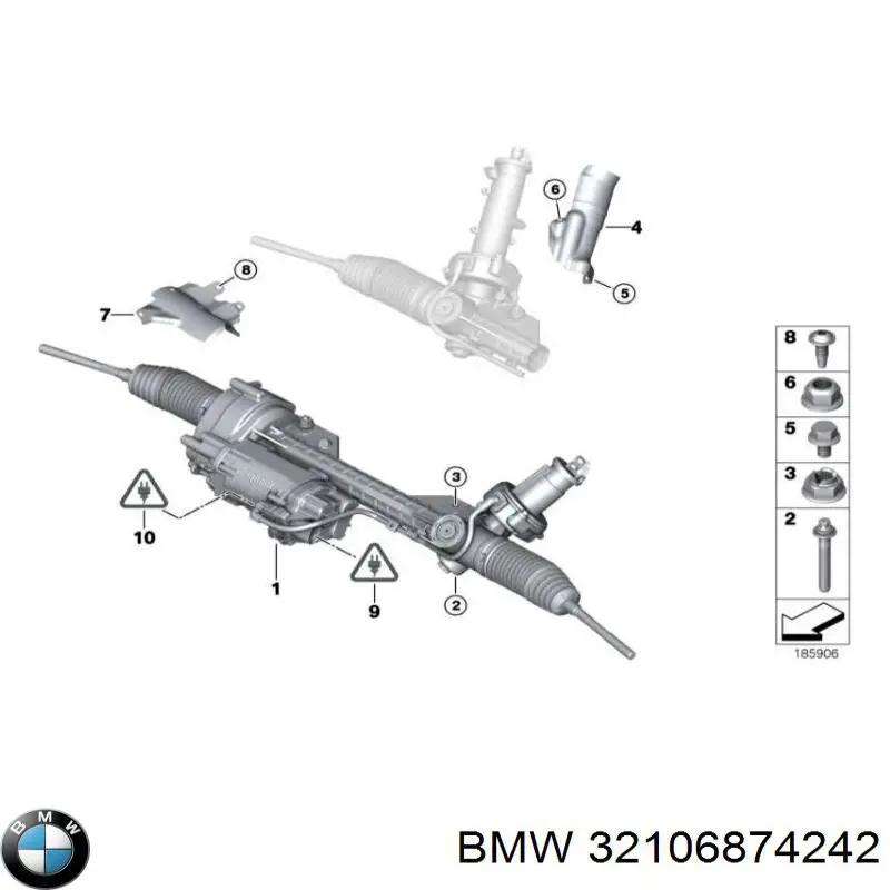 32106874242 BMW cremallera de dirección