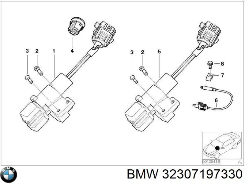 32307197330 BMW cilindro de cierre, cerradura de encendido