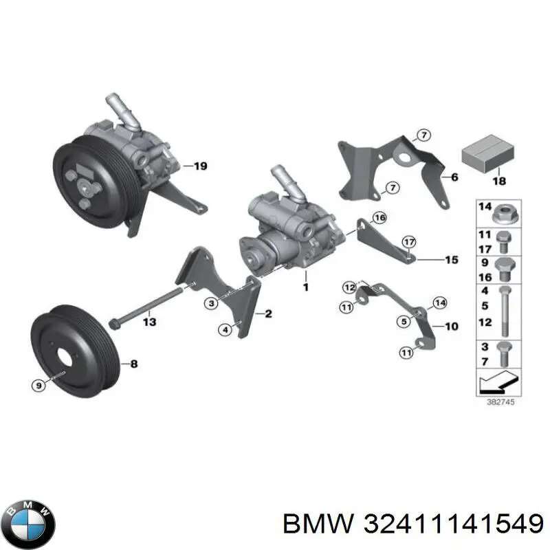 32411141547 BMW bomba hidráulica de dirección