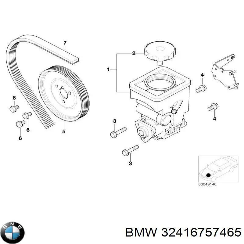 32416757465 BMW bomba hidráulica de dirección