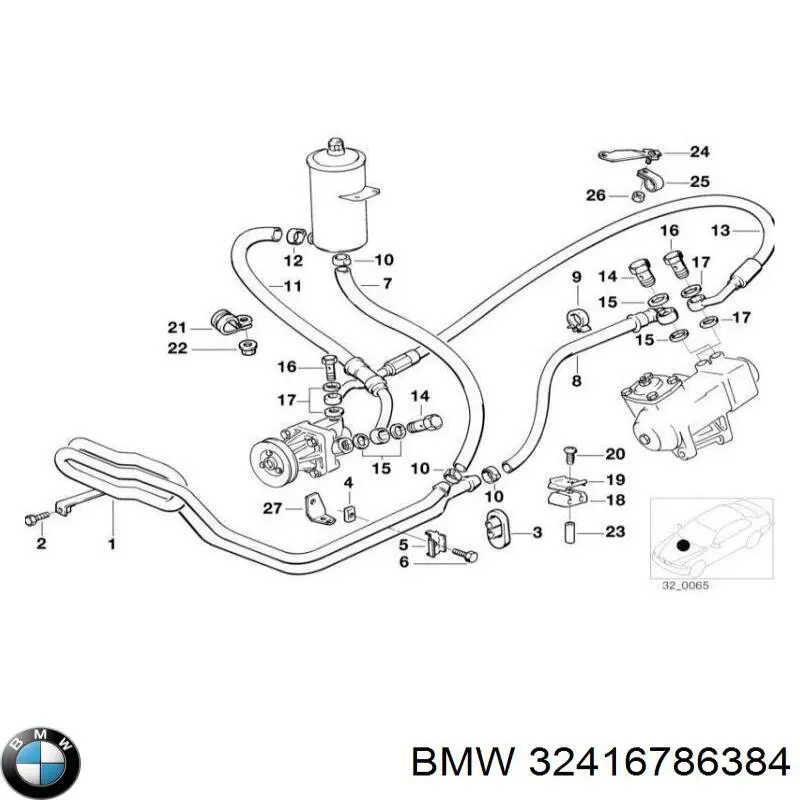 32416782553 BMW manguera hidráulica de alta presión, desde la bomba al mecanismo dirección