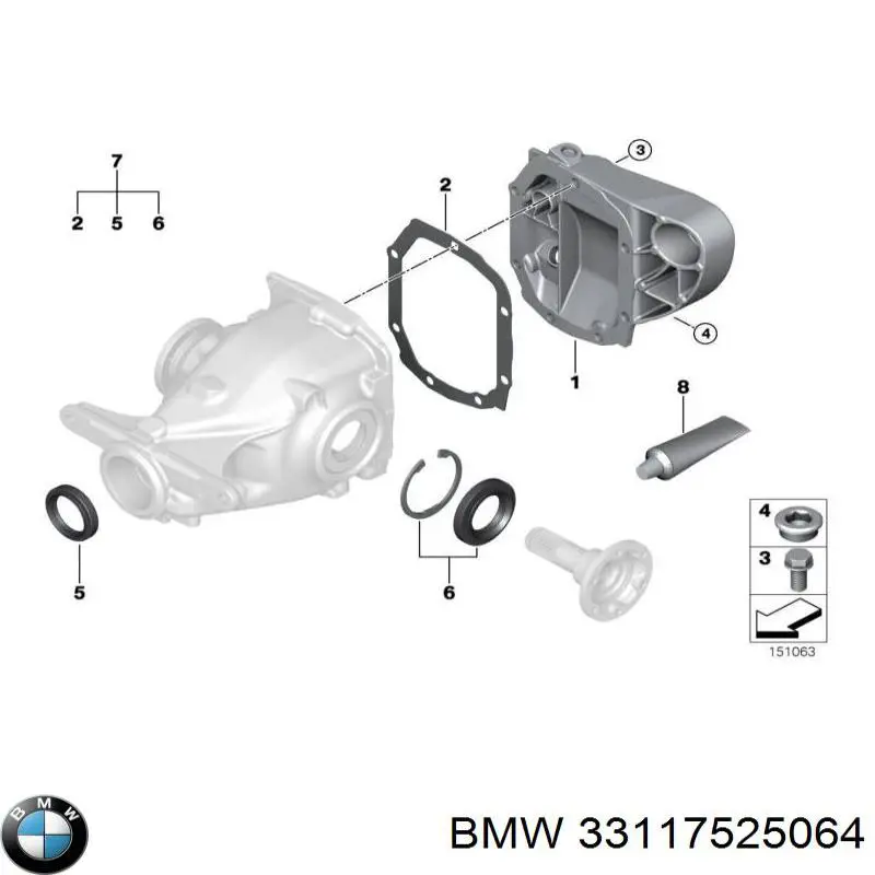  Tapon de bloqueo de eje trasero/delantero para BMW X5 E53