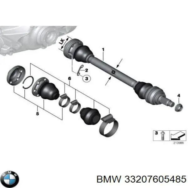  Árbol de transmisión trasero izquierdo para BMW X1 E84