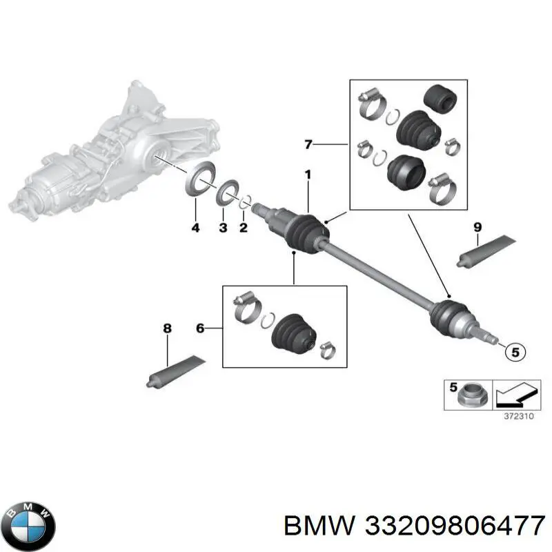  Árbol de transmisión trasero izquierdo para MINI COUNTRYMAN R60