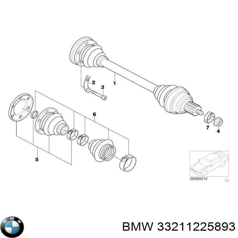 33211225626 BMW árbol de transmisión trasero