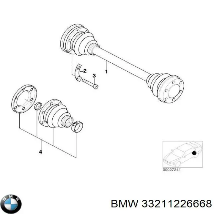 33211226668 BMW árbol de transmisión trasero