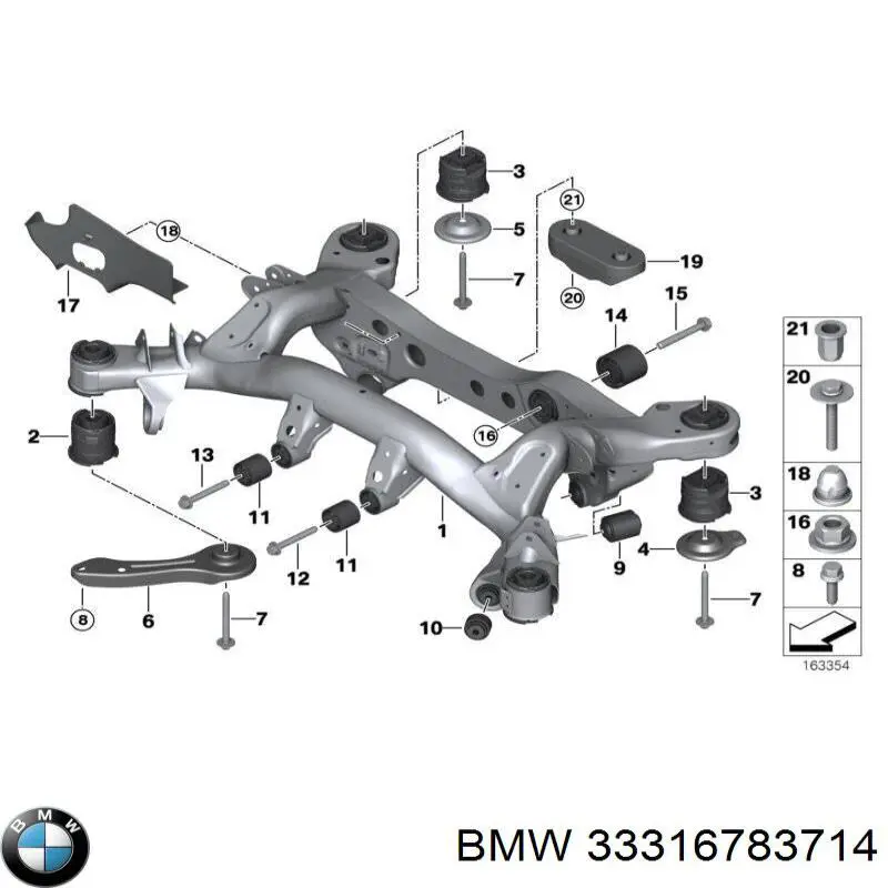  Subchasis trasero soporte motor para BMW 1 E81, E87