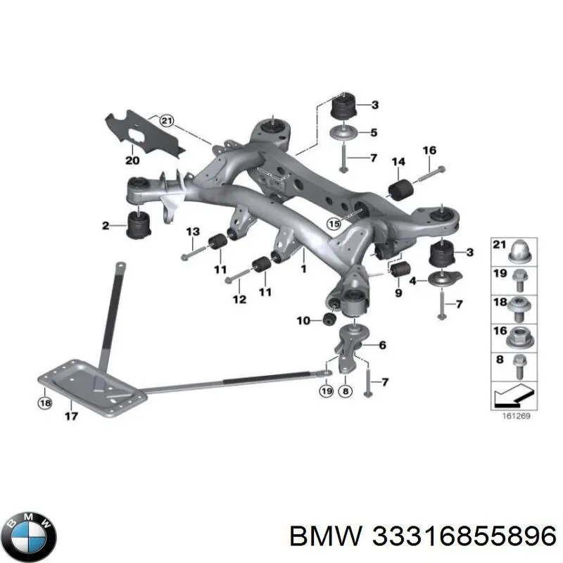 33316855896 BMW tope de goma, eje trasero