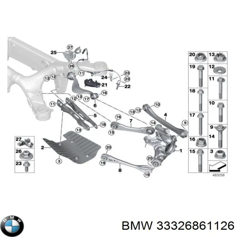  Brazo De Suspension Trasera Derecha para BMW 5 G30, F90