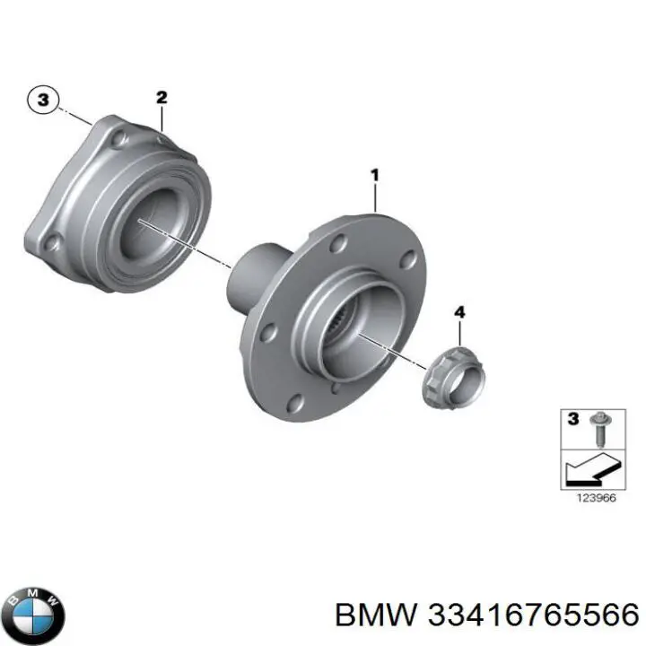  Cubo de rueda trasero para BMW 7 E65, E66, E67