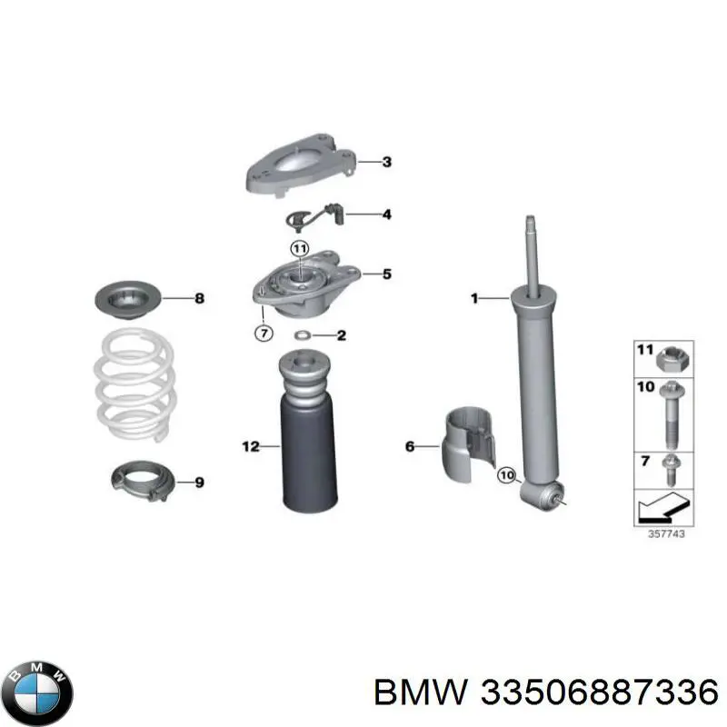 33506887336 BMW amortiguador trasero