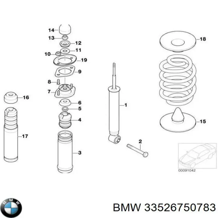 33526750783 BMW amortiguador trasero