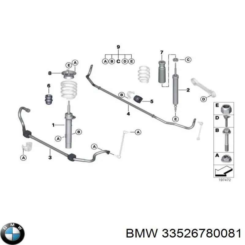 33526780081 BMW amortiguador trasero