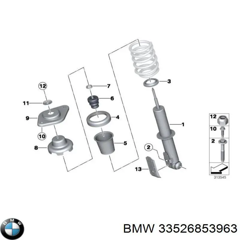 33526853963 BMW amortiguador trasero