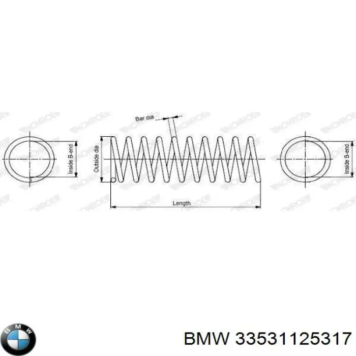  Muelle de suspensión eje trasero para BMW 5 E28