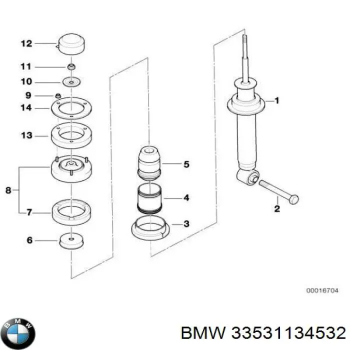 33531134532 BMW muelle de suspensión eje trasero