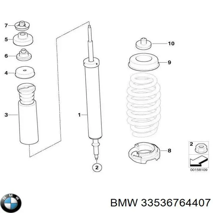 33536764407 BMW almohadilla de tope, suspensión trasera