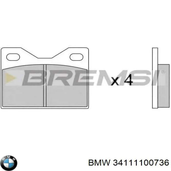 34111100736 BMW pastillas de freno delanteras