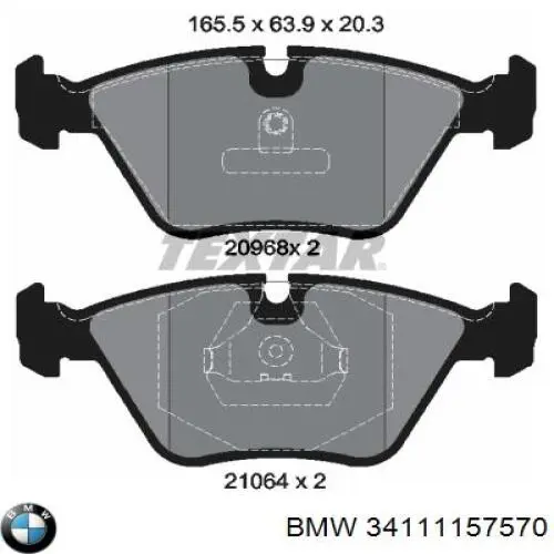 34111157570 BMW pastillas de freno delanteras