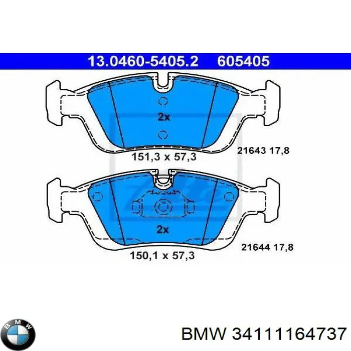 34111164737 BMW pastillas de freno delanteras