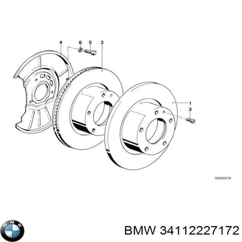 34112227172 BMW freno de disco delantero