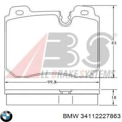 34112227863 BMW pastillas de freno delanteras