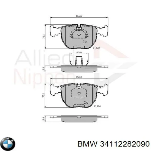 34112282090 BMW pastillas de freno delanteras