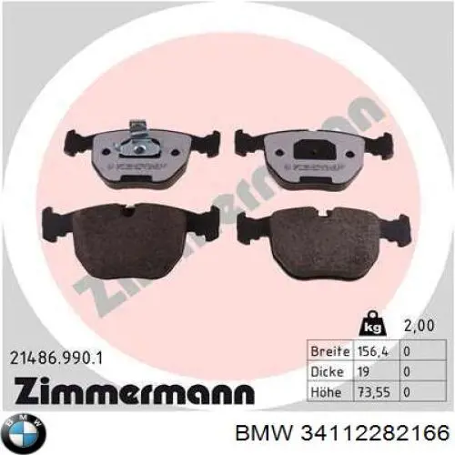 34112282166 BMW pastillas de freno delanteras