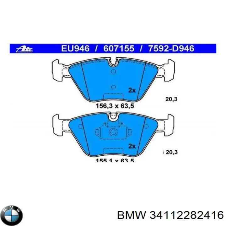 34112282416 BMW pastillas de freno delanteras