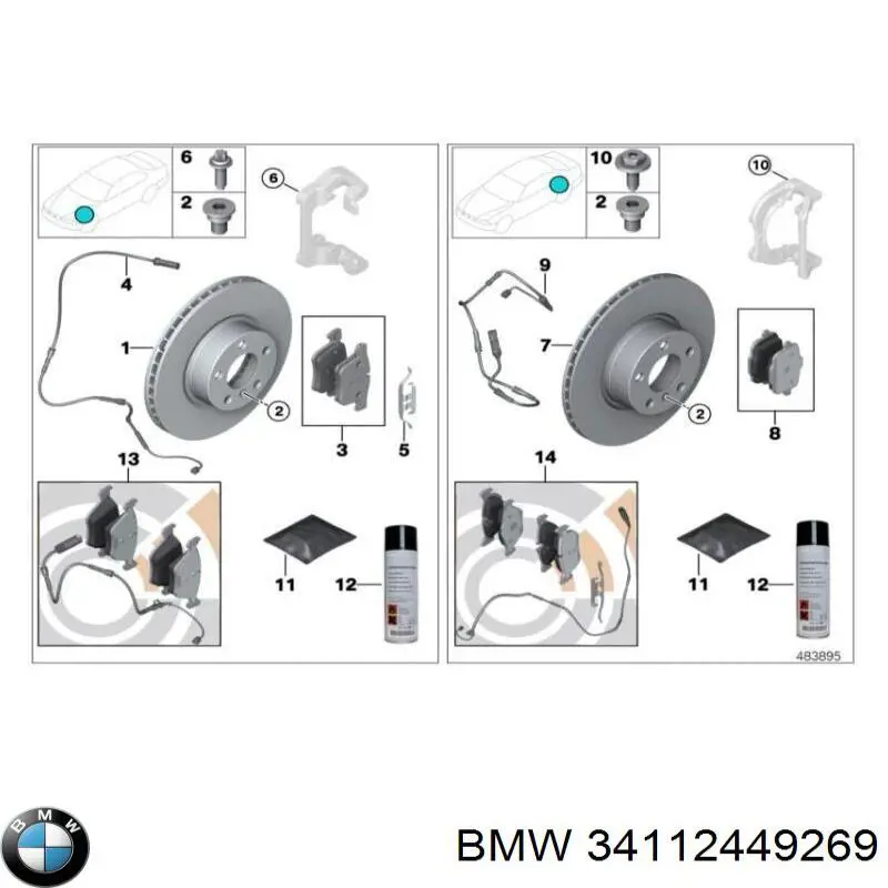 34112449269 BMW pastillas de freno delanteras