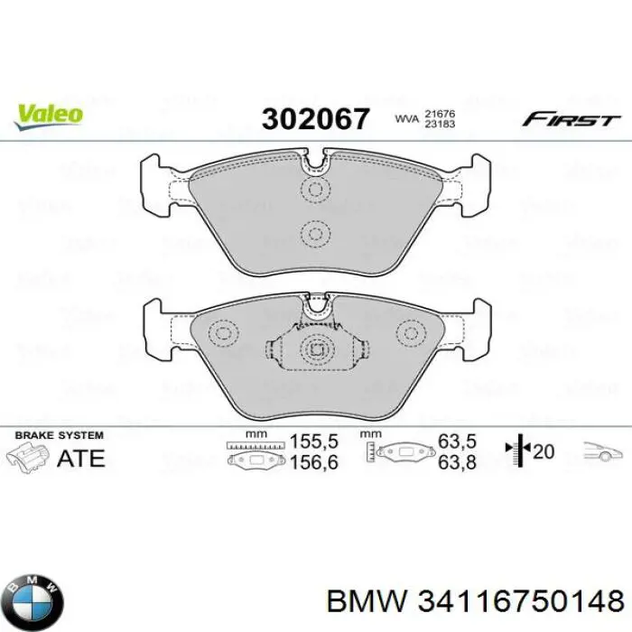 34116750148 BMW pastillas de freno delanteras