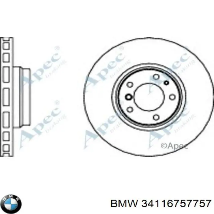 34116757757 BMW freno de disco delantero